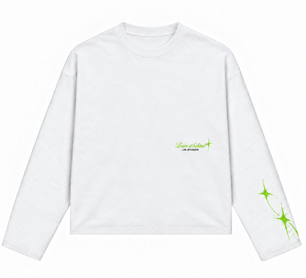 Don’t Look Back Longsleeve – Wit/Lime