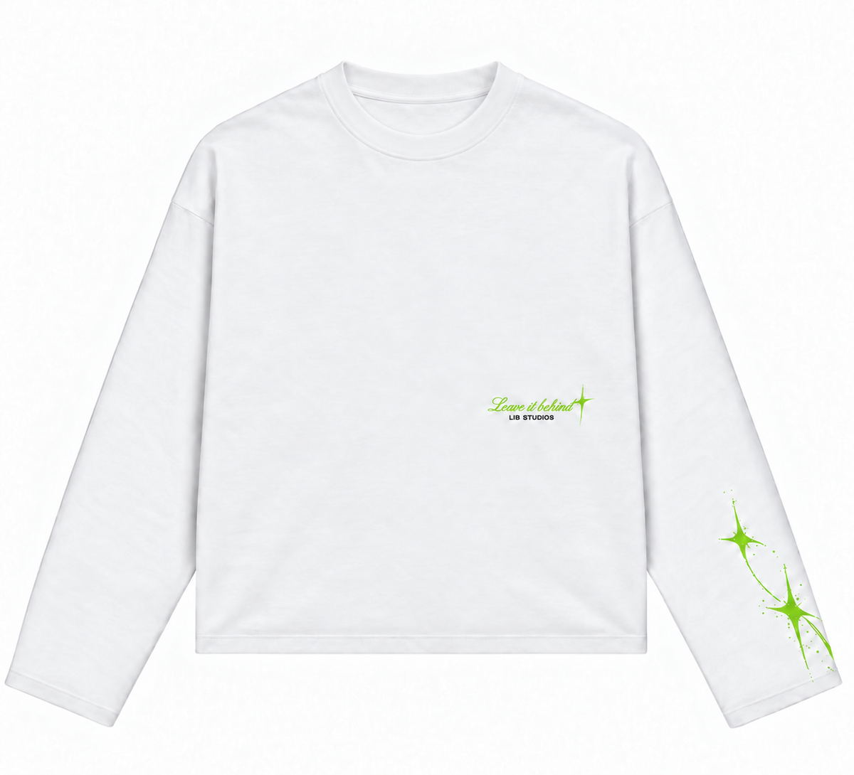 Don’t Look Back Longsleeve – Wit/Lime