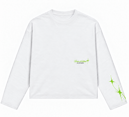 Don’t Look Back Longsleeve – Wit/Lime