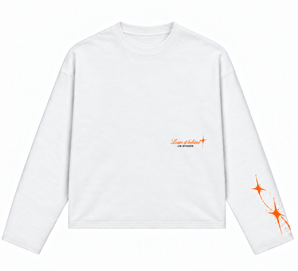 Don’t Look Back Longsleeve – Wit/Oranje