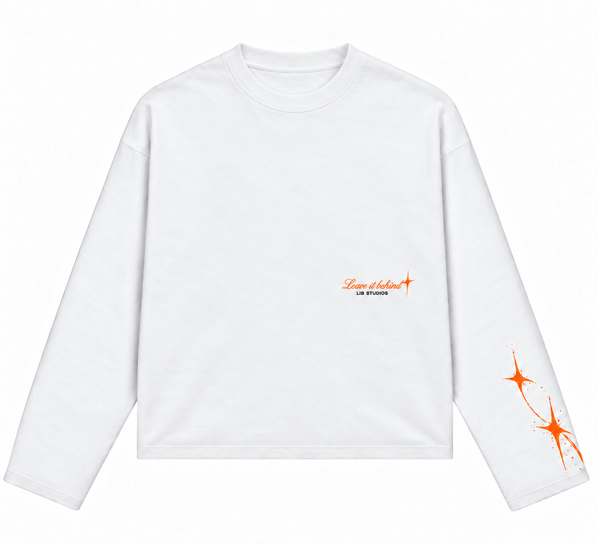 Don’t Look Back Longsleeve – Wit/Oranje