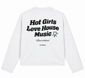 Hot Girls Love House Music Longsleeve – Wit/Zwart