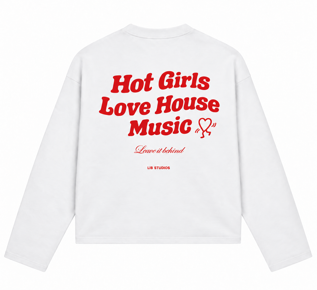 Hot Girls Love House Music Longsleeve – Rood