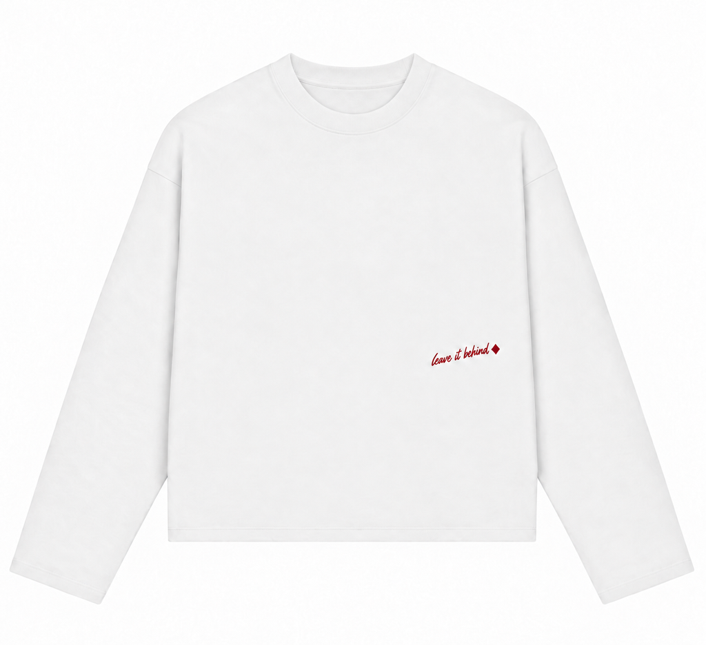 Queen of Diamonds Longsleeve – Wit/Bordeaux