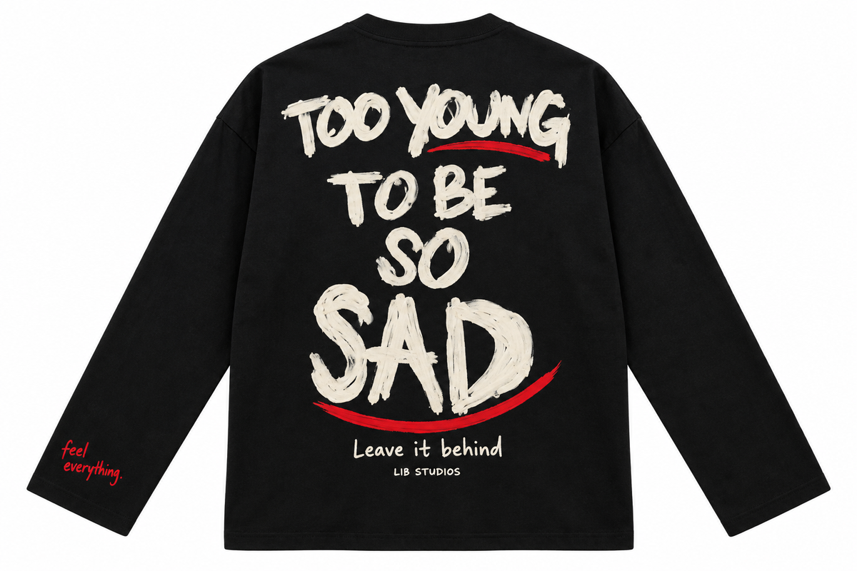 Too Young To Be So Sad Longsleeve – Zwart
