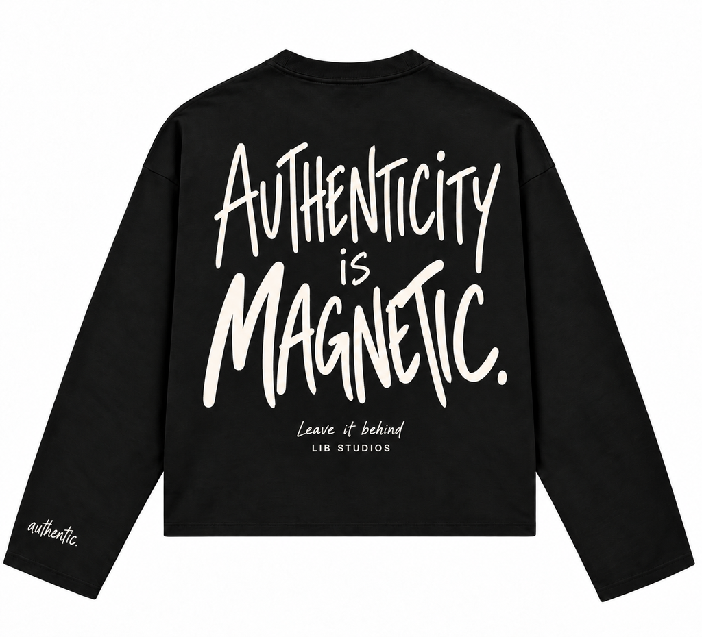 Authenticity Is Magnetic Longsleeve – Zwart