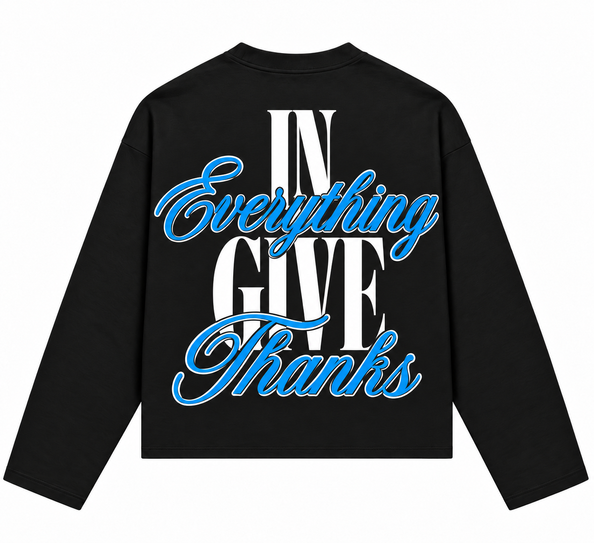 Give Thanks Longsleeve – Zwart/Blauw
